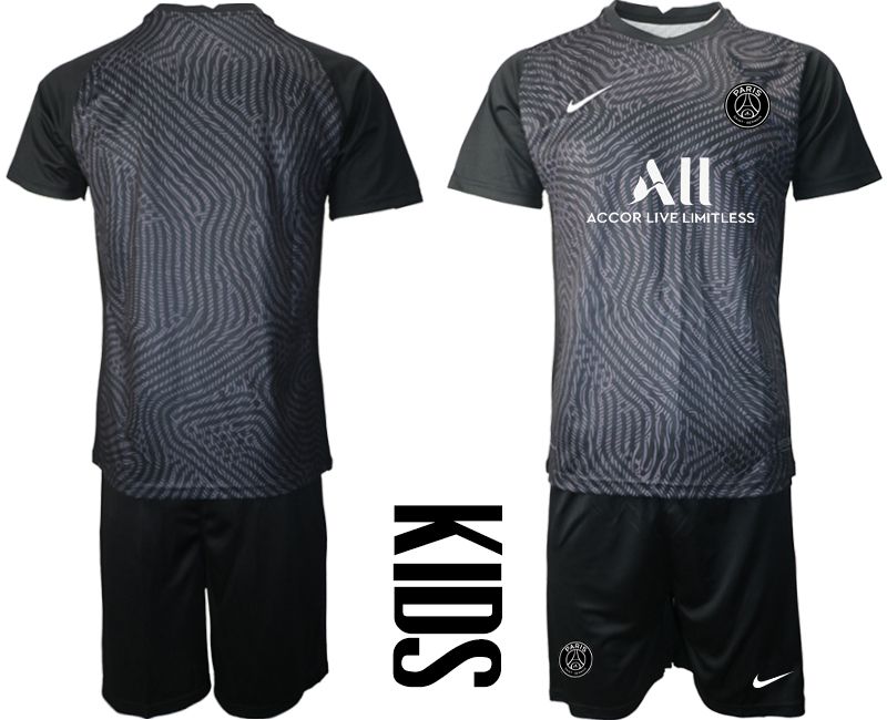Youth 2020-2021 club Paris St German black goalkeeper Soccer Jerseys->paris st german jersey->Soccer Club Jersey